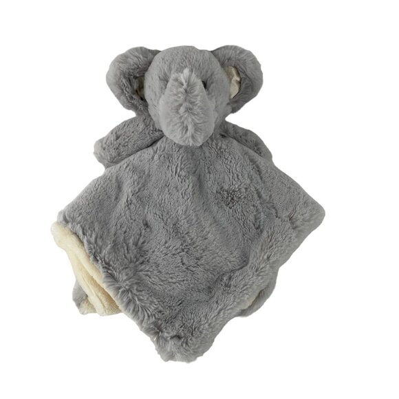 Kellytoy Other - Kellytoy K Luxe Grey‎ Elephant Lovey 14" Baby Security Blanket Cream Back Rattle